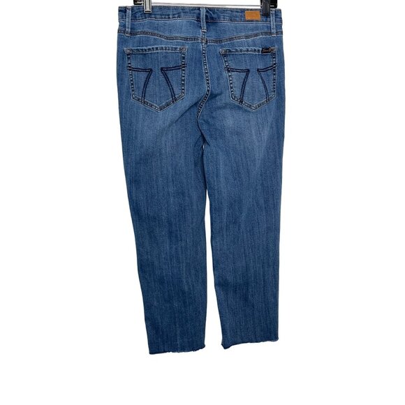 Seven7 Jeans Women’s 6 Tower Straight Crop Blue Stretch Denim - Picture 2 of 12